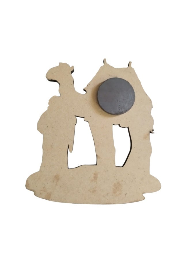 Fridge Magnet Wooden Quality – Featuring Saudi Arabia Camel & Traditional Attire – Cultural Souvenir | Arabian Heritage | Handcrafted Desert Scene | Makkah Pride Gift | Rustic Travel Keepsake, Souvenir - Image 2